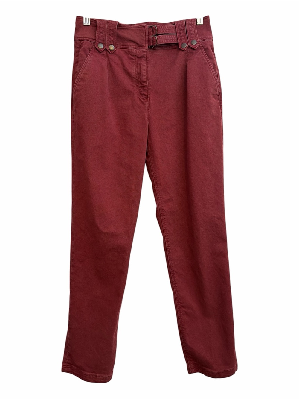 Sézane High-Waist Double-Buckle Leon Trousers — Dusty Mauve (Lie De Vin) - Picture 2 of 16